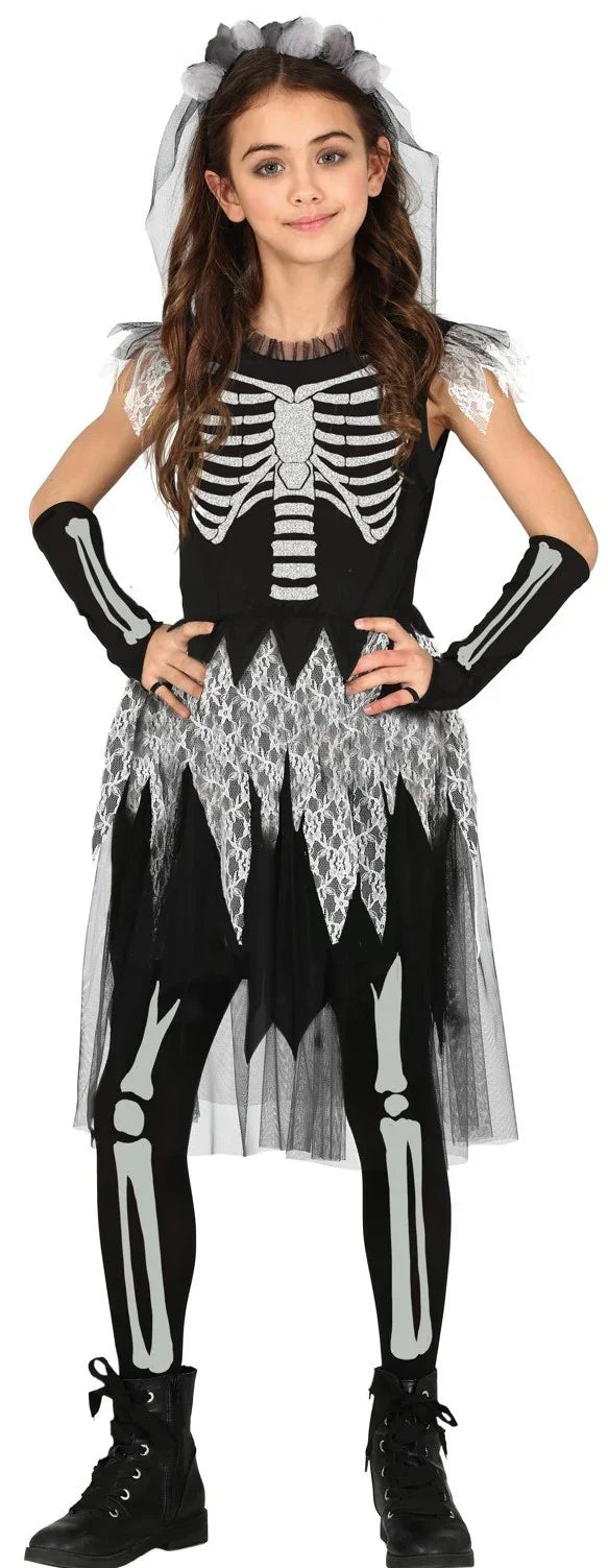 Disfraz de Novia Esqueleto Infantil Novias Cadáver Guirca